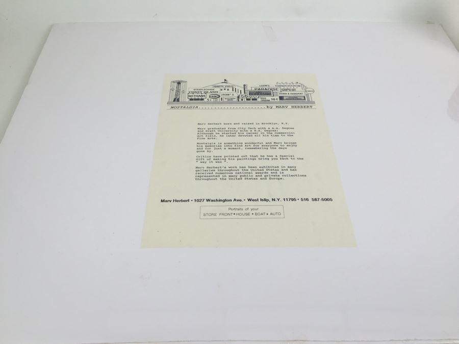 Nostalgia Limited Edition Print Signed By Artist Marv Herbert 97/5000 Showing Crowd Entering Ebbets Field In Brooklyn New York City [Photo 12]