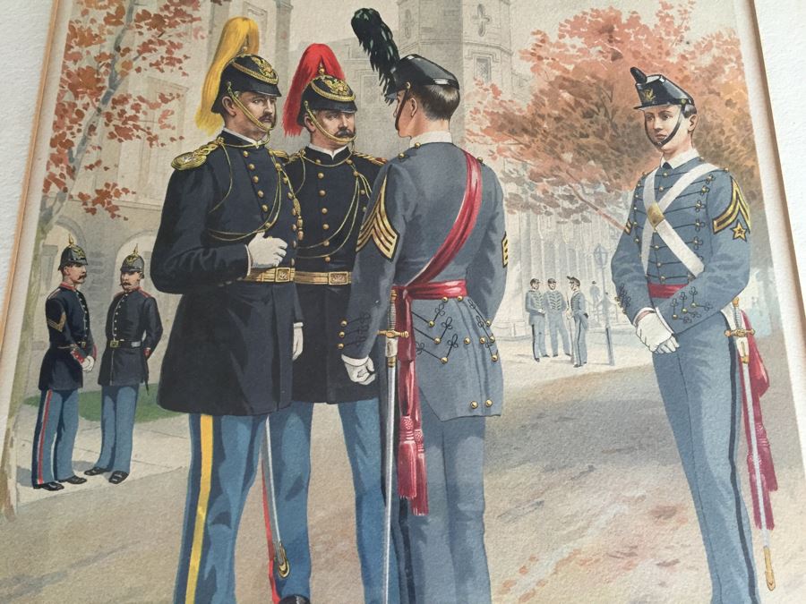 Pair Of Framed West Point Army Military Academy Prints [Photo 5]