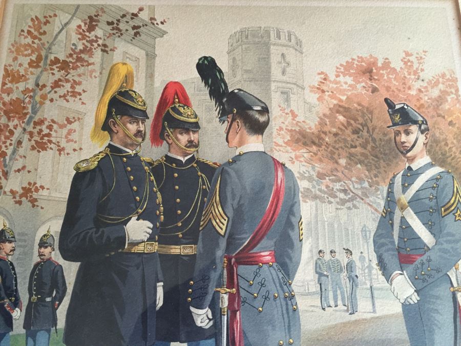 Pair Of Framed West Point Army Military Academy Prints [Photo 2]