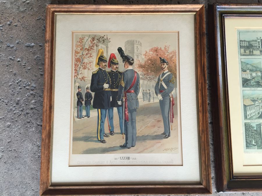 Pair Of Framed West Point Army Military Academy Prints [Photo 4]