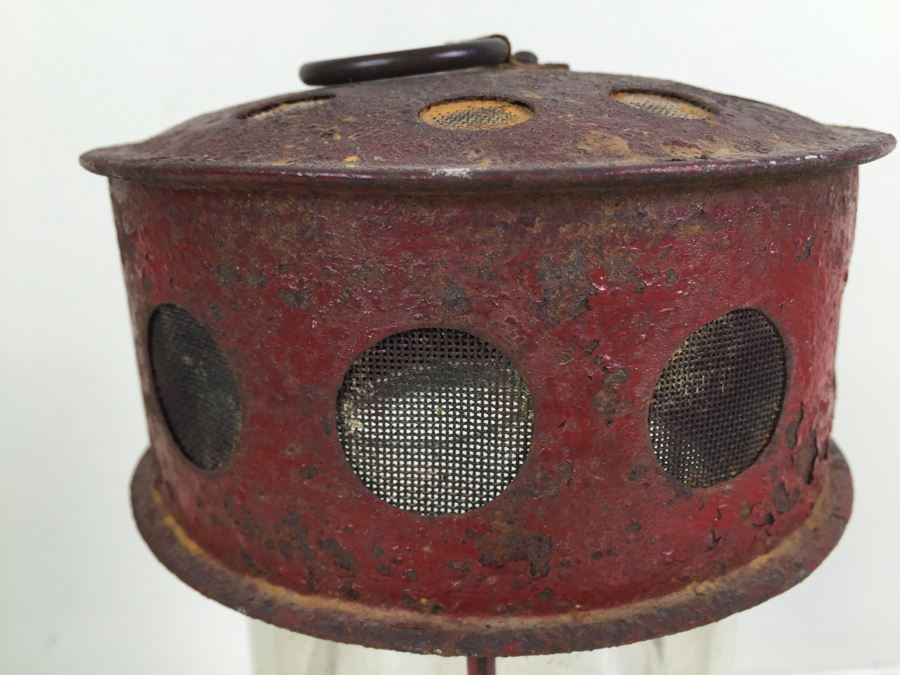 Antique Rusty Red Lantern Maker Unknown [Photo 2]