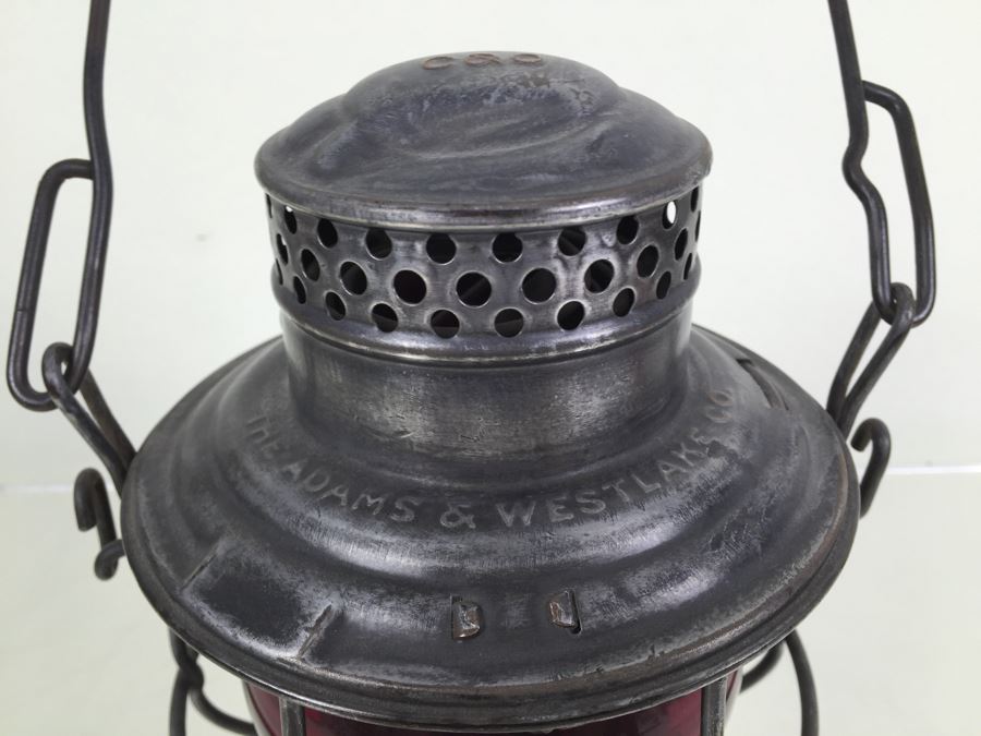 The Adams & Westlake Co. Adlake Kero 4-40 Railroad Lantern With