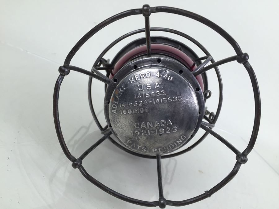 The Adams & Westlake Co. Adlake Kero 4-40 Railroad Lantern With Red Globe Great Condition C & O Chesapeake and Ohio Railway Railroad [Photo 3]