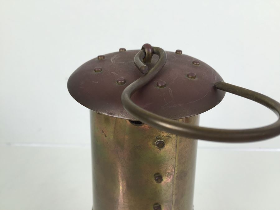 Solid Brass Miners' Lamp E. Thomas & Williams Ltd Cambrian No 6863 Oil Lantern Makers Aberdare Wales [Photo 19]