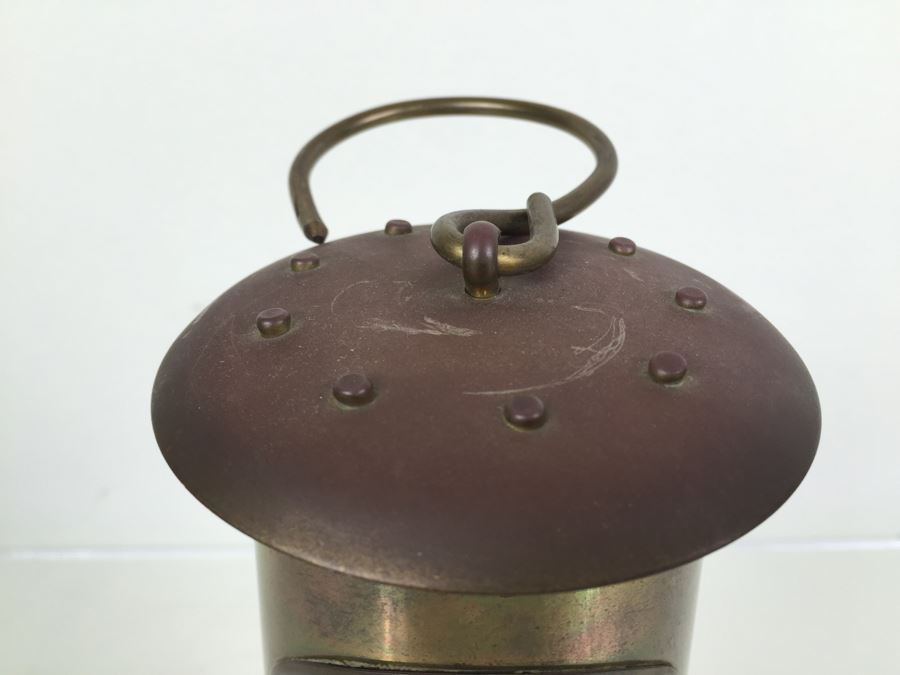 Solid Brass Miners' Lamp E. Thomas & Williams Ltd Cambrian No 6863 Oil Lantern Makers Aberdare Wales [Photo 7]