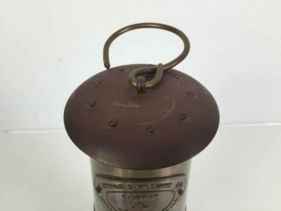 Solid Brass Miners' Lamp E. Thomas & Williams Ltd Cambrian No 6863 Oil Lantern Makers Aberdare Wales [Photo 9]