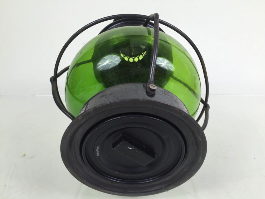 Vintage Lantern With Green Glass Globe Maker Unknown [Photo 10]