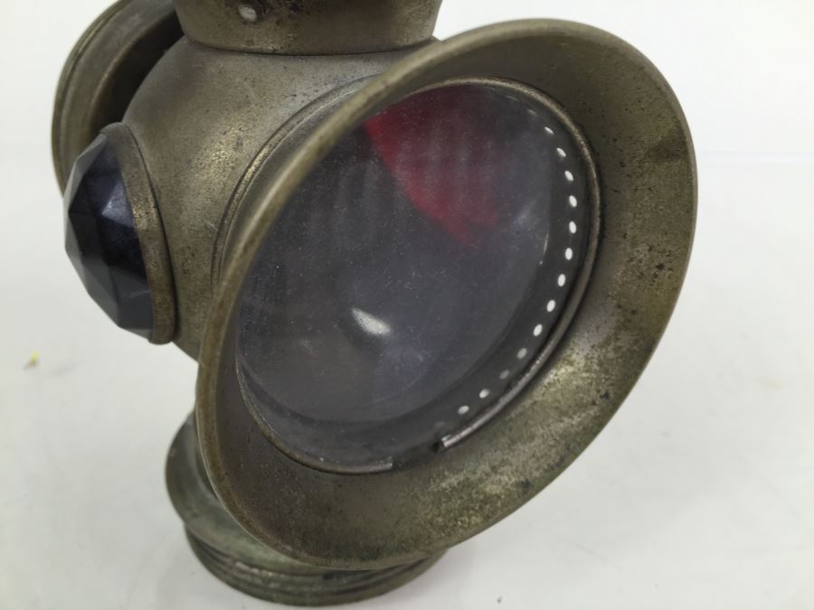 The Badger Brass Mfg Co. Kenosha, Was., U.S.A. Solar Lantern Bicycle Carbide Lamp With Red & Green Side Lenses [Photo 18]