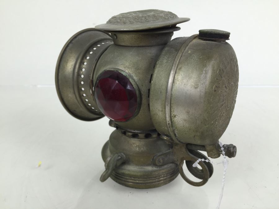 The Badger Brass Mfg Co. Kenosha, Was., U.S.A. Solar Lantern Bicycle Carbide Lamp With Red & Green Side Lenses [Photo 10]