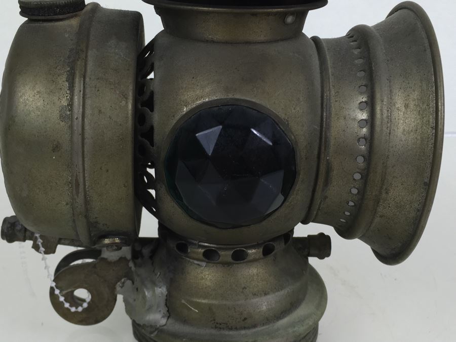 The Badger Brass Mfg Co. Kenosha, Was., U.S.A. Solar Lantern Bicycle Carbide Lamp With Red & Green Side Lenses [Photo 6]