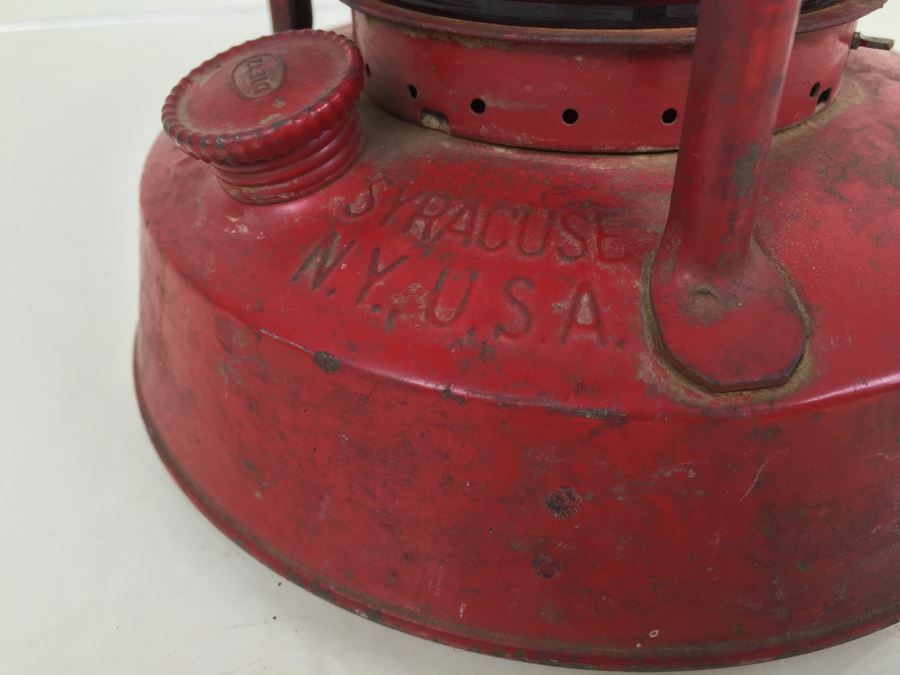 Red Dietz Night Watch Lantern Syracuse NY USA With Red Globe Stamped S. D. G. & E. Co. [Photo 5]