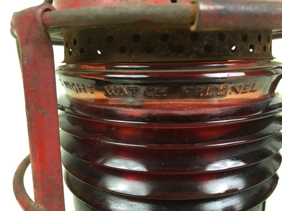 Red Dietz Night Watch Lantern Syracuse NY USA With Red Globe Stamped S. D. G. & E. Co. [Photo 2]