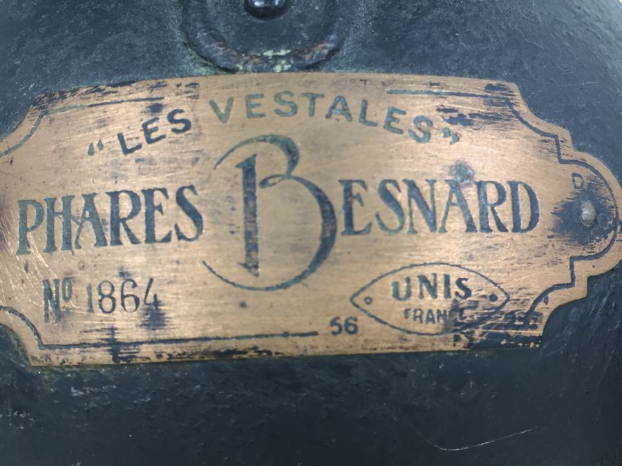 Antique Automobile Light 'Les Vestales' Phares Besnard No. 1864 UNIS France [Photo 7]
