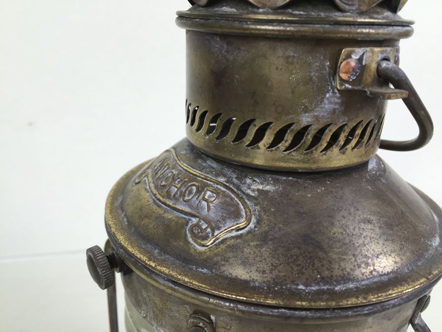 Vintage Anchor Ship Lantern Maritime Oil Lamp [Photo 12]