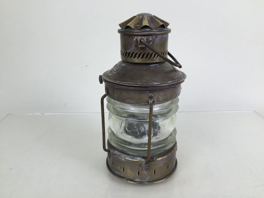 Vintage Anchor Ship Lantern Maritime Oil Lamp [Photo 11]