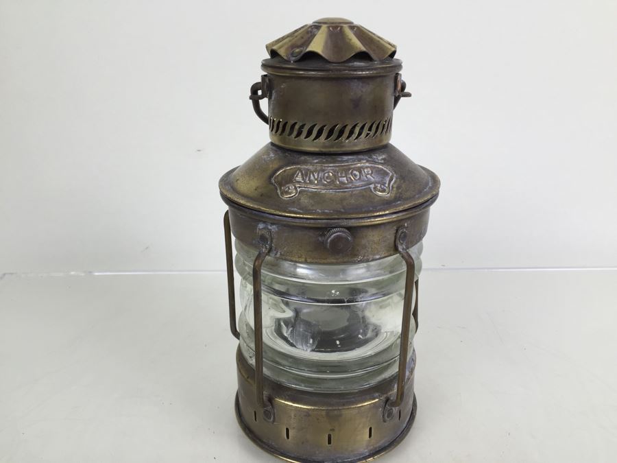 Vintage Anchor Ship Lantern Maritime Oil Lamp [Photo 4]