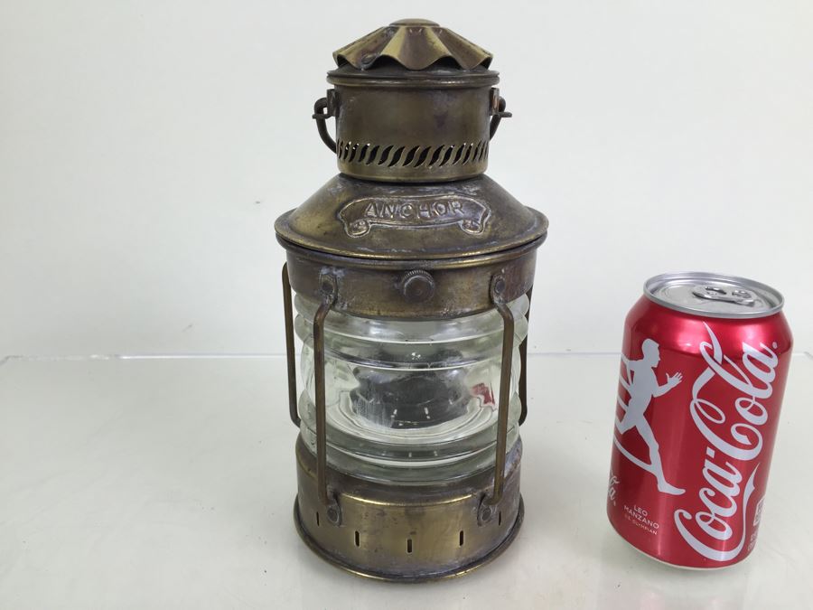 Vintage Anchor Ship Lantern Maritime Oil Lamp [Photo 1]