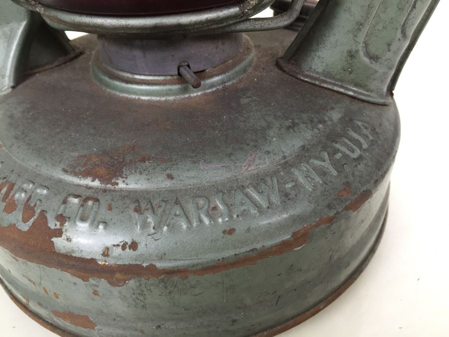 Vintage Embury Lantern Green With Red Globe Little Air Pilot No. 1  [Photo 8]