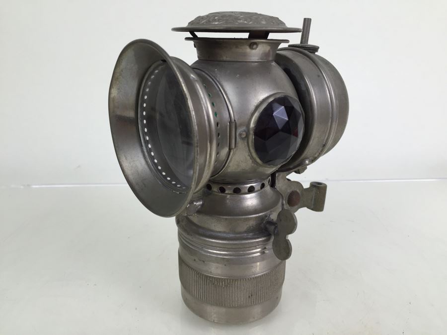 The Badger Brass Mfg Co. Kenosha, Was., U.S.A. Solar Lantern Bicycle Carbide Lamp With Red & Green Side Lenses [Photo 4]