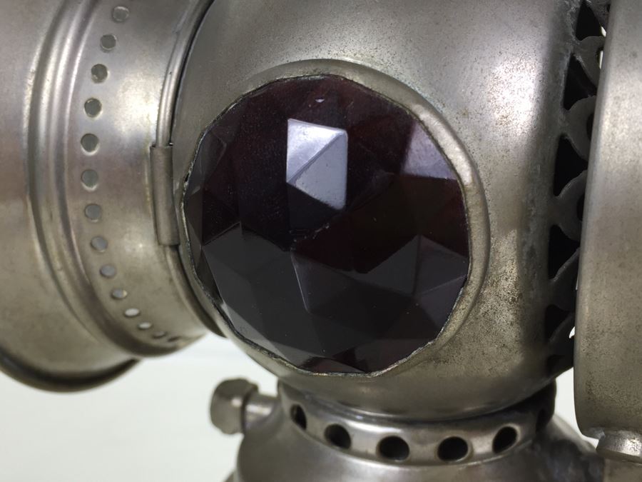 The Badger Brass Mfg Co. Kenosha, Was., U.S.A. Solar Lantern Bicycle Carbide Lamp With Red & Green Side Lenses [Photo 6]