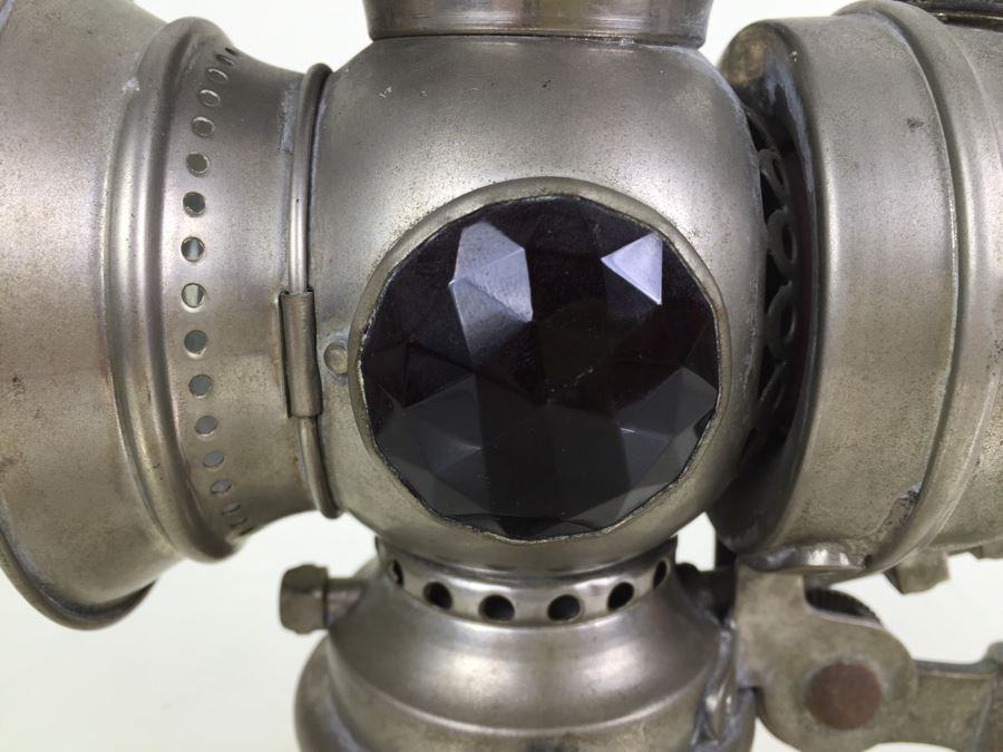 The Badger Brass Mfg Co. Kenosha, Was., U.S.A. Solar Lantern Bicycle Carbide Lamp With Red & Green Side Lenses [Photo 5]