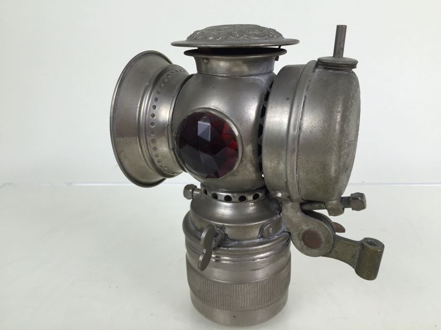 The Badger Brass Mfg Co. Kenosha, Was., U.S.A. Solar Lantern Bicycle Carbide Lamp With Red & Green Side Lenses [Photo 7]