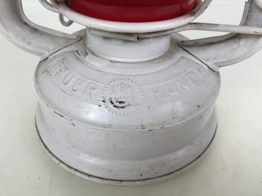 Vintage Original Nier Feuerhand Feuer Hand Western Germany 275 Baby Oil Kerosene White Metal Red Glass Collectible Lantern [Photo 11]