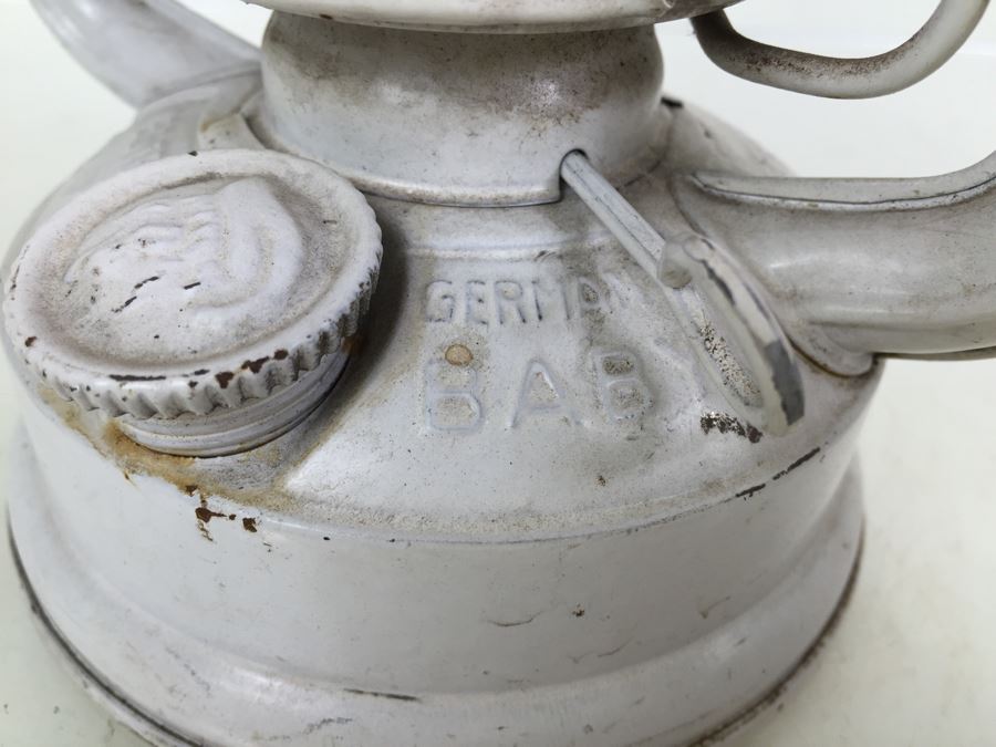 Vintage Original Nier Feuerhand Feuer Hand Western Germany 275 Baby Oil Kerosene White Metal Red Glass Collectible Lantern [Photo 6]