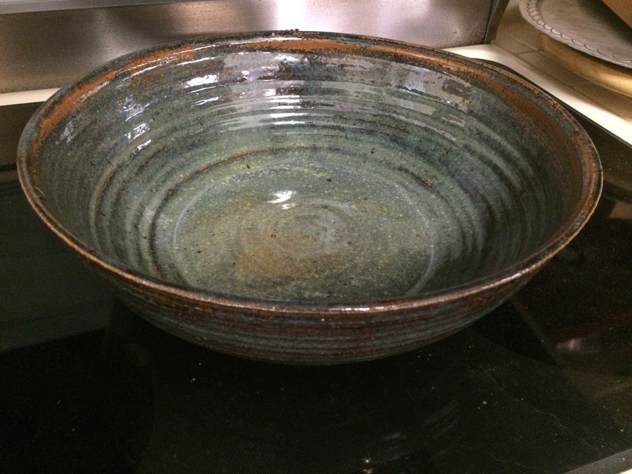Large Brown Handmade Pottery Bowl