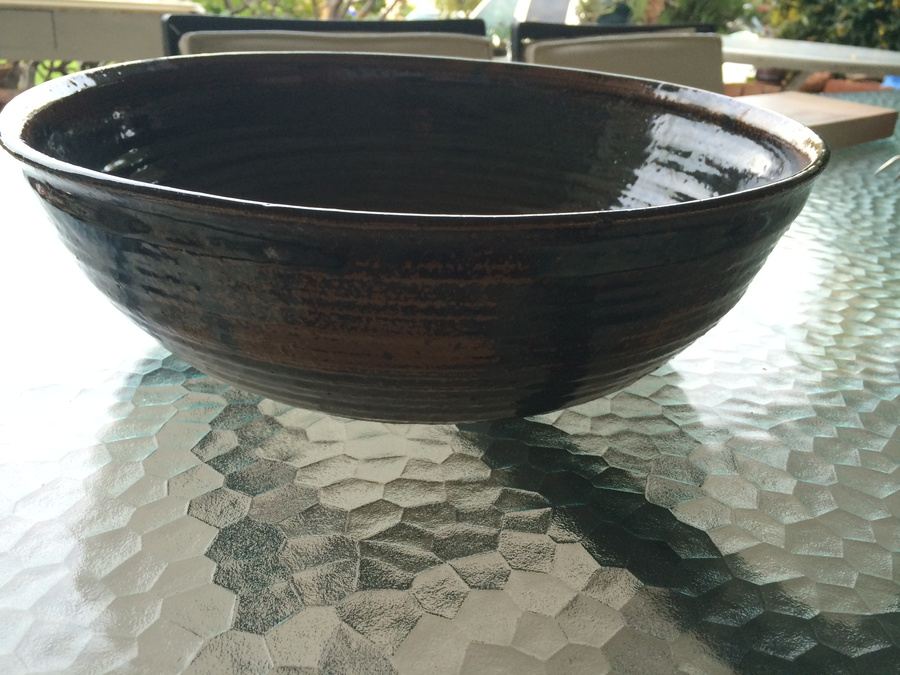 Large Brown Handmade Pottery Bowl [Photo 4]