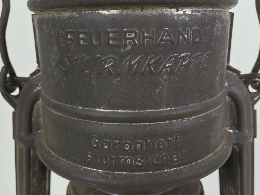 Vintage German Sturmkappe Lantern With Original Glass Jena Feuerhand Feuer Hand Lamp Firehand [Photo 10]
