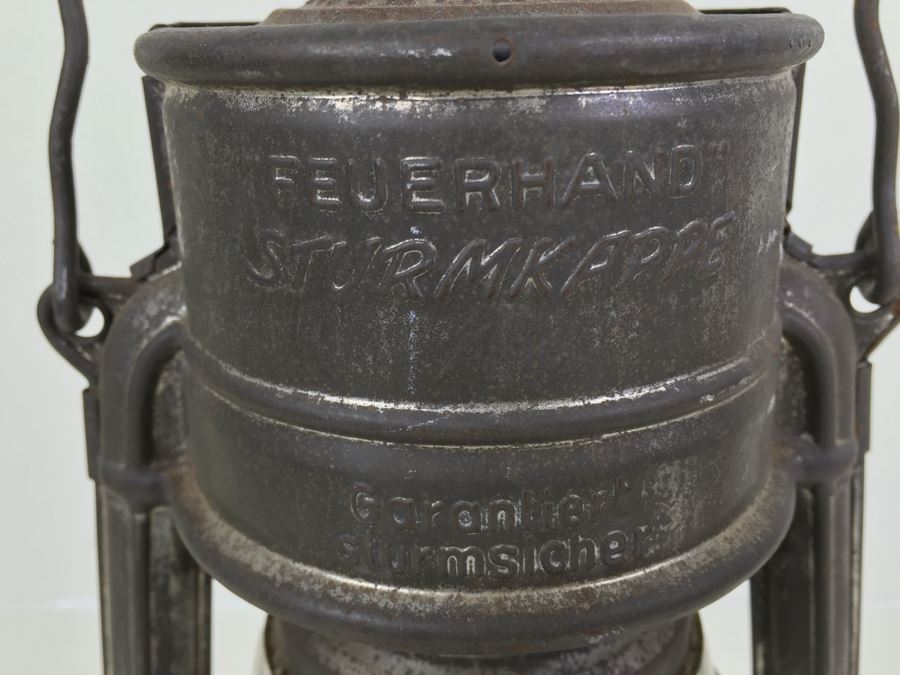 Vintage German Sturmkappe Lantern With Original Glass Jena Feuerhand Feuer Hand Lamp Firehand [Photo 18]
