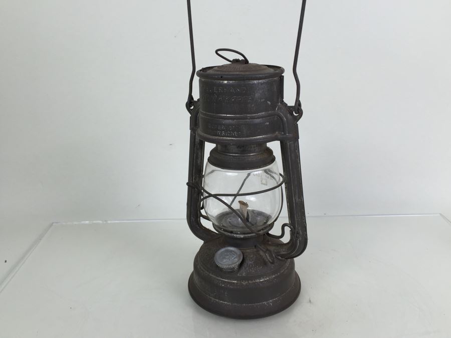 Vintage German Sturmkappe Lantern With Original Glass Jena Feuerhand Feuer Hand Lamp Firehand [Photo 13]