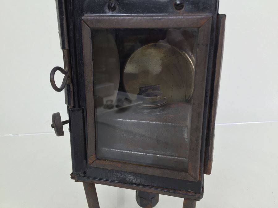 Antique Sherwoods Ltd Birmingham Brass Footed Lantern With Handle Made In England [Photo 8]