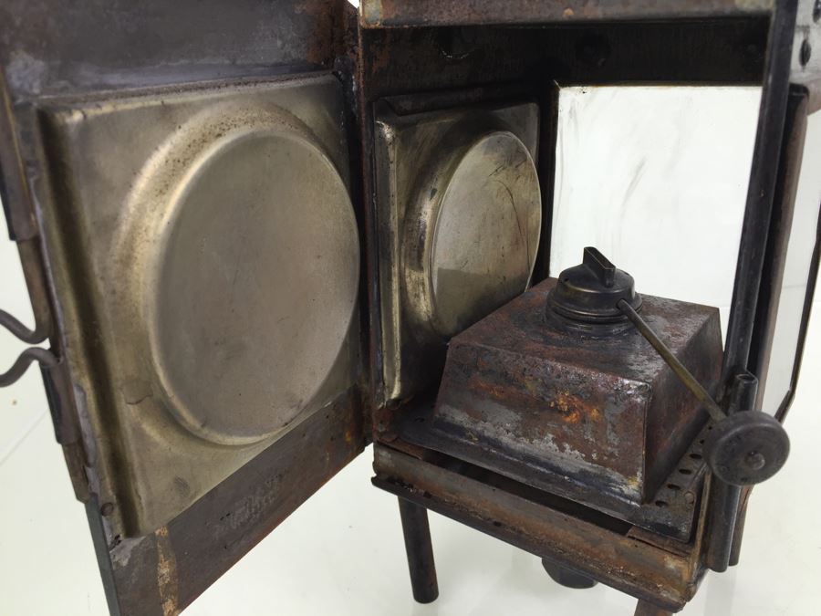 Antique Sherwoods Ltd Birmingham Brass Footed Lantern With Handle Made In England [Photo 12]