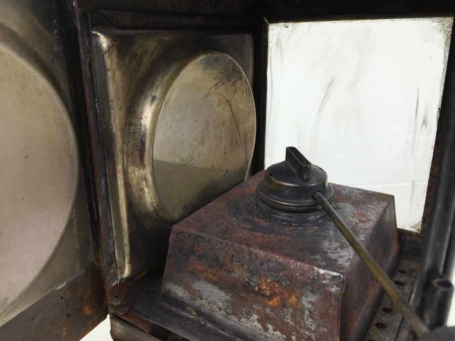 Antique Sherwoods Ltd Birmingham Brass Footed Lantern With Handle Made In England [Photo 14]