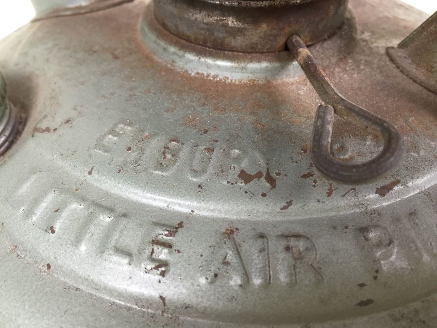 Vintage Embury Lantern Green With Red Globe Little Air Pilot No. 350 Stamped 'Property Of Comm. Of Mass Dept. Of Public Works' [Photo 8]