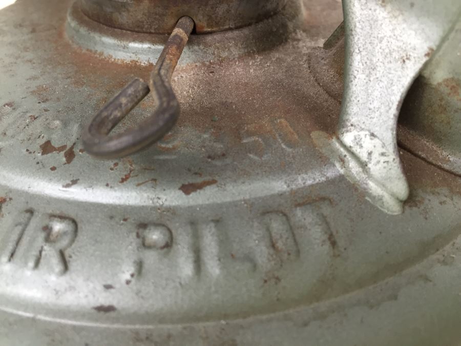 Vintage Embury Lantern Green With Red Globe Little Air Pilot No. 350 Stamped 'Property Of Comm. Of Mass Dept. Of Public Works' [Photo 9]