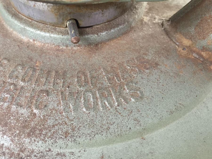 Vintage Embury Lantern Green With Red Globe Little Air Pilot No. 350 Stamped 'Property Of Comm. Of Mass Dept. Of Public Works' [Photo 14]