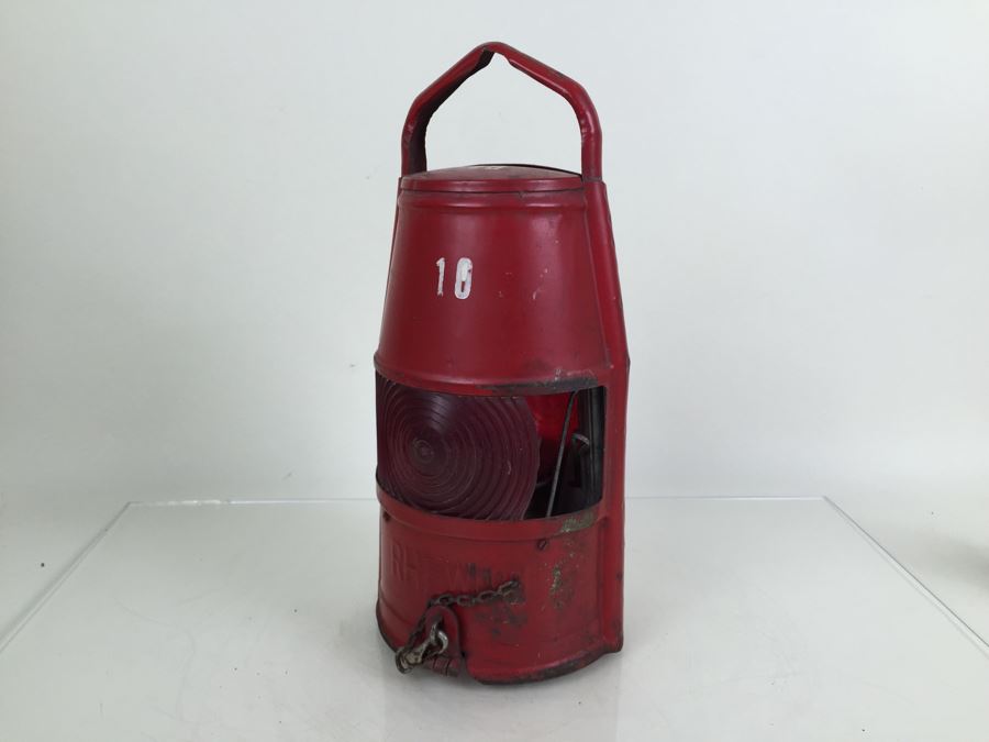 Vintage German Rhewum Red Railroad Lantern  [Photo 10]