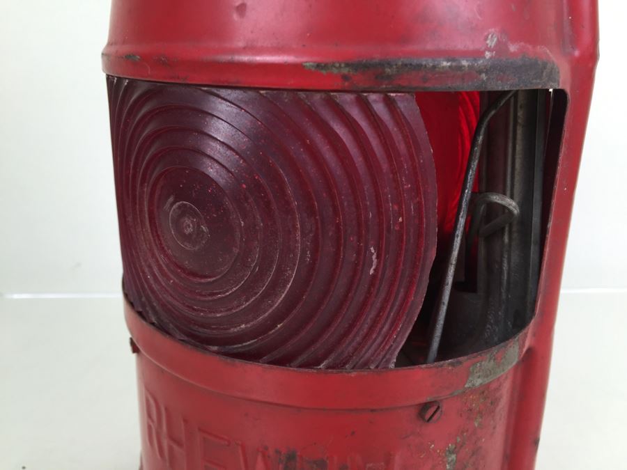 Vintage German Rhewum Red Railroad Lantern  [Photo 11]
