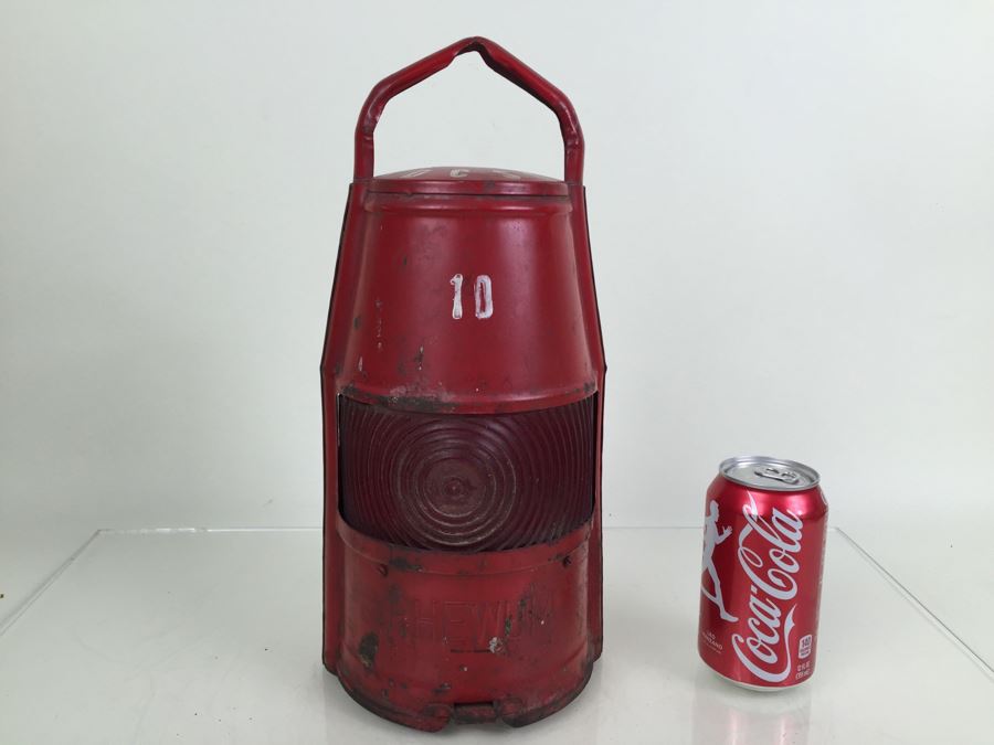 Vintage German Rhewum Red Railroad Lantern 