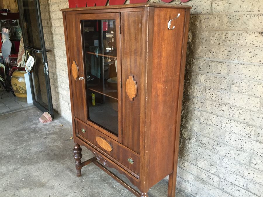Vintage Cabinet With Glass Door Front And Drawer [Photo 6]