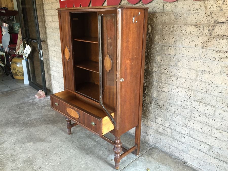 Vintage Cabinet With Glass Door Front And Drawer [Photo 14]