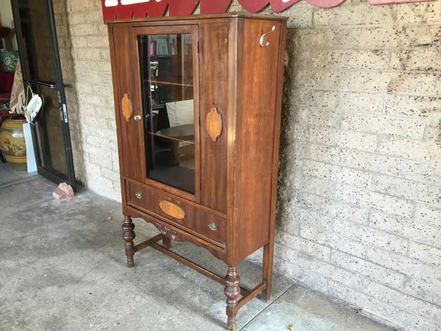 Vintage Cabinet With Glass Door Front And Drawer [Photo 5]