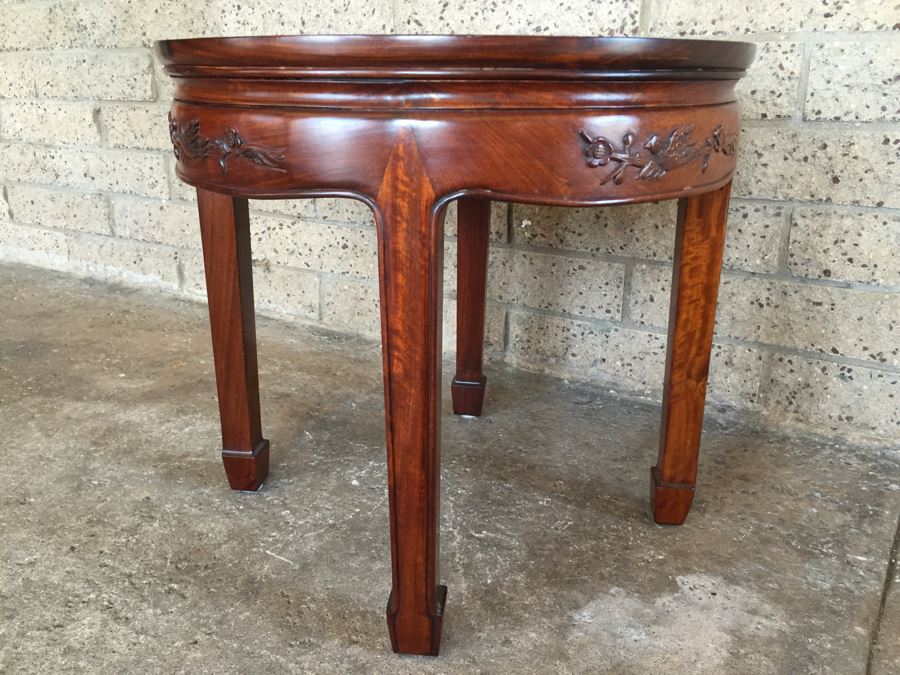 Round Rosewood Coffee Table Side Table [Photo 9]