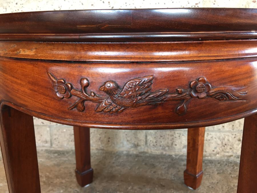 Round Rosewood Coffee Table Side Table [Photo 4]