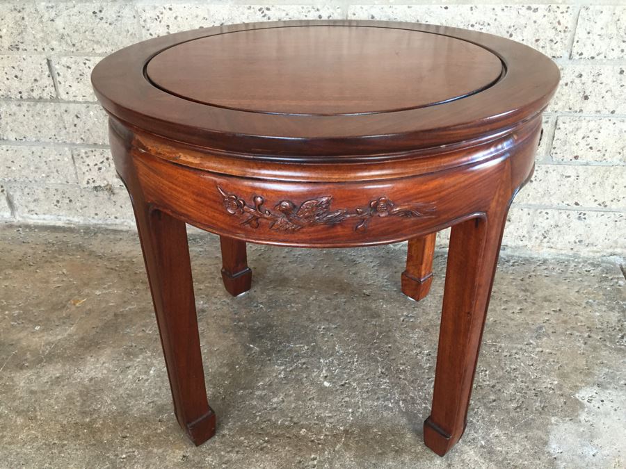 Round Rosewood Coffee Table Side Table [Photo 2]