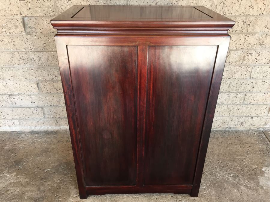 Stunning Rosewood 4-Drawer Chest Of Drawers Dresser With Brass Pulls Solid Construction [Photo 18]