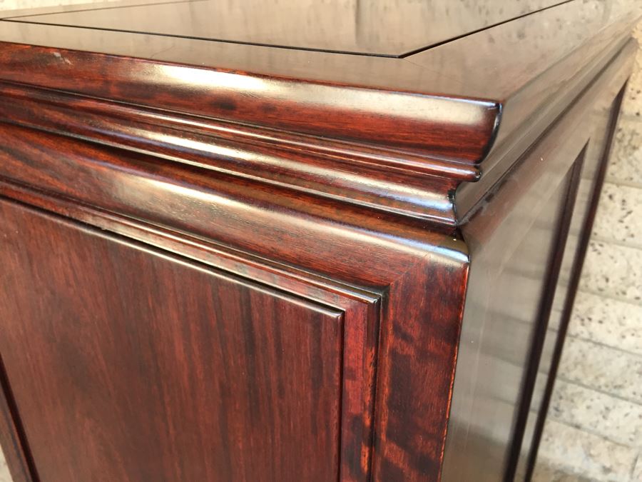 Stunning Rosewood 4-Drawer Chest Of Drawers Dresser With Brass Pulls Solid Construction [Photo 15]